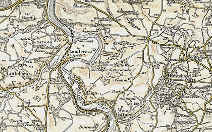 Old map of Hallspill in 1900