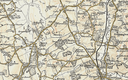 Old map of Hallwood Green in 1899-1900