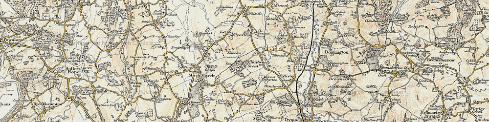 Old map of Hallwood Green in 1899-1900