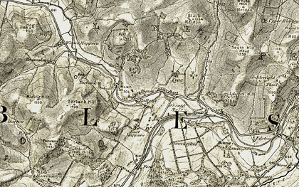 Old map of Hallyne in 1903-1904
