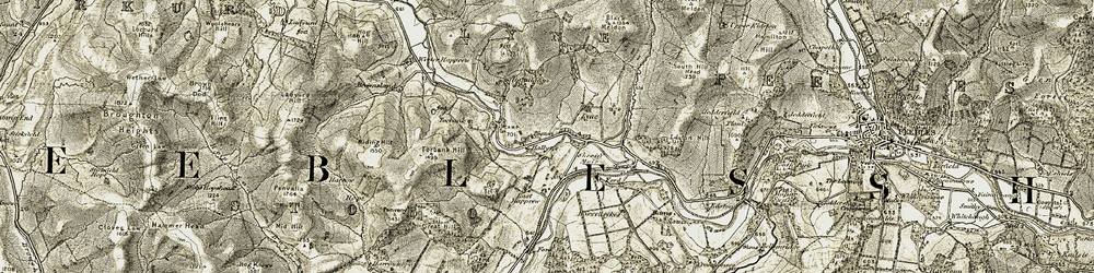 Old map of Hallyne in 1903-1904