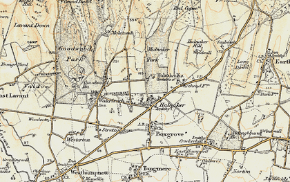 Old map of Halnaker in 1897-1899