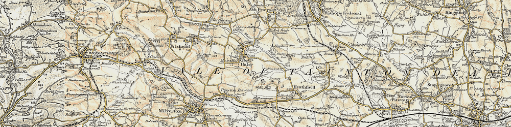 Old map of Halse in 1898-1900