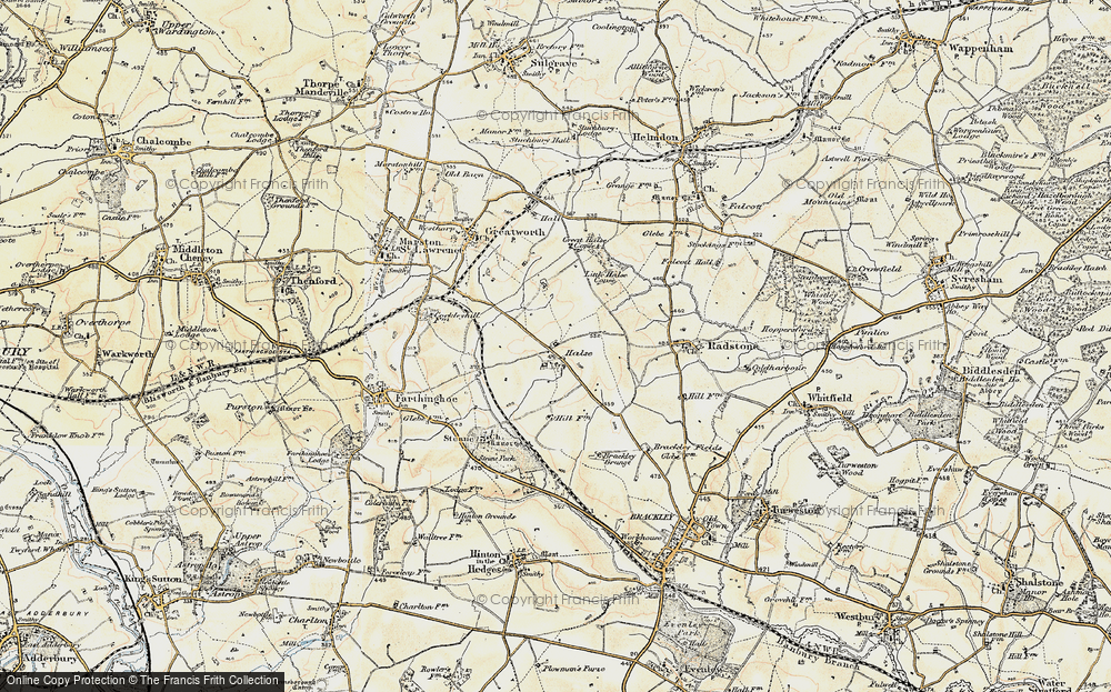 Old Map of Historic Map covering Steane in 1898-1901