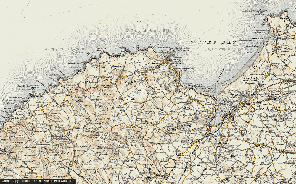 Old Map of Halsetown, 1900 in 1900