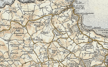 Old map of Halsetown in 1900