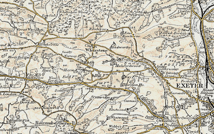 Old map of Halsfordwood in 1899-1900