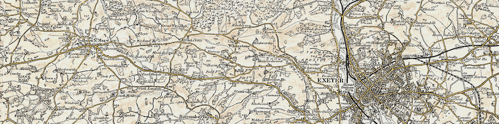 Old map of West Rowhorne in 1899-1900