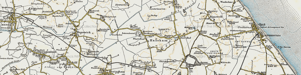 Old map of Halsham in 1903-1908