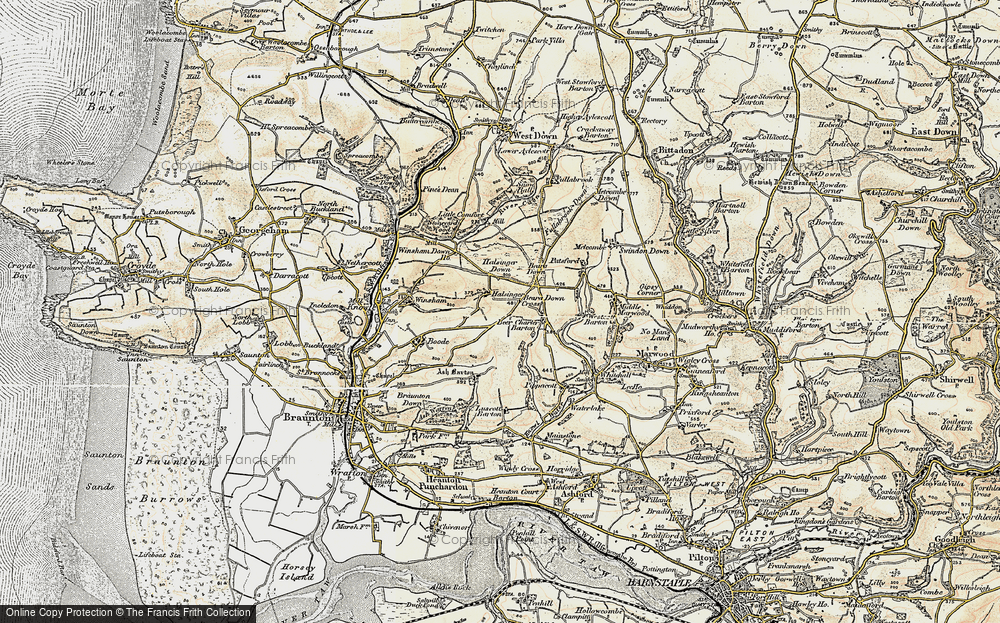 Old Map of Halsinger, 1900 in 1900
