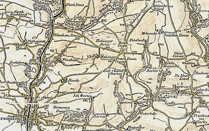 Old map of Halsinger in 1900
