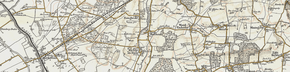 Old map of Haltham in 1902-1903