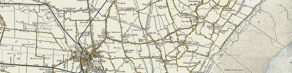 Old map of Haltoft End in 1901-1902