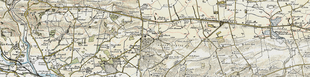 Old map of Stagshaw Bank in 1901-1903
