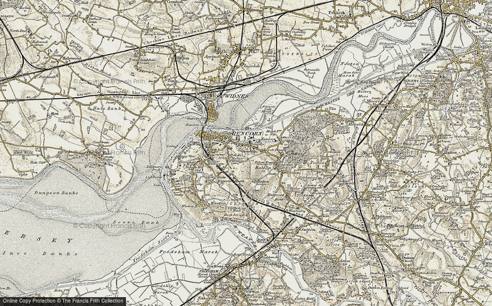 Old Map of Halton Brook, 1902-1903 in 1902-1903