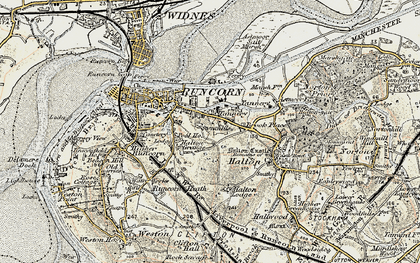 Old map of Halton Brook in 1902-1903