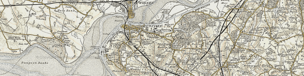 Old map of Halton Brook in 1902-1903