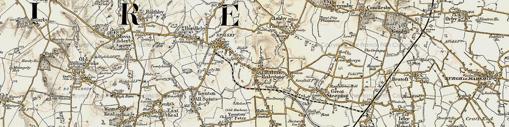 Old map of Halton Holegate in 1901-1903