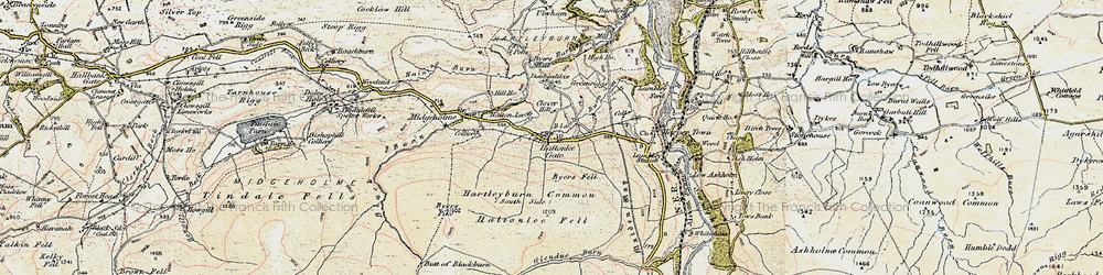 Old map of Halton Lea Gate in 1901-1904