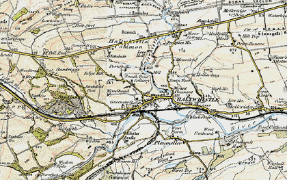 Old map of Aesica (Roman Fort) in 1903-1904