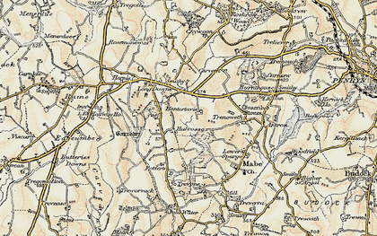 Old map of Halvosso in 1900