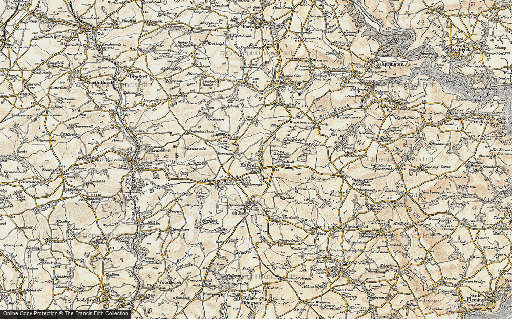 Old Map of Halwell, 1899 in 1899