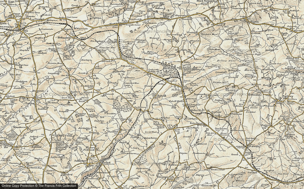 Old Map of Halwill, 1900 in 1900