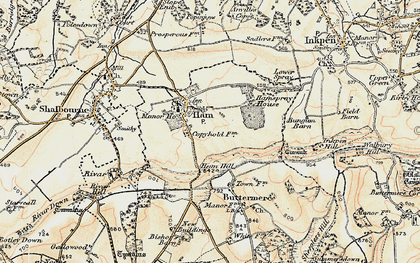Old map of Ham Spray Ho in 1897-1900