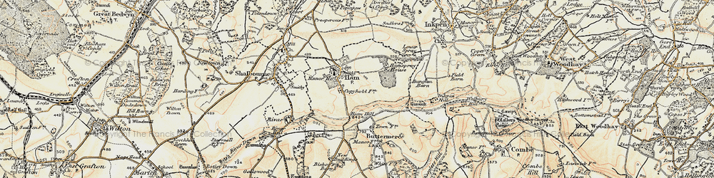 Old map of Ham Spray Ho in 1897-1900