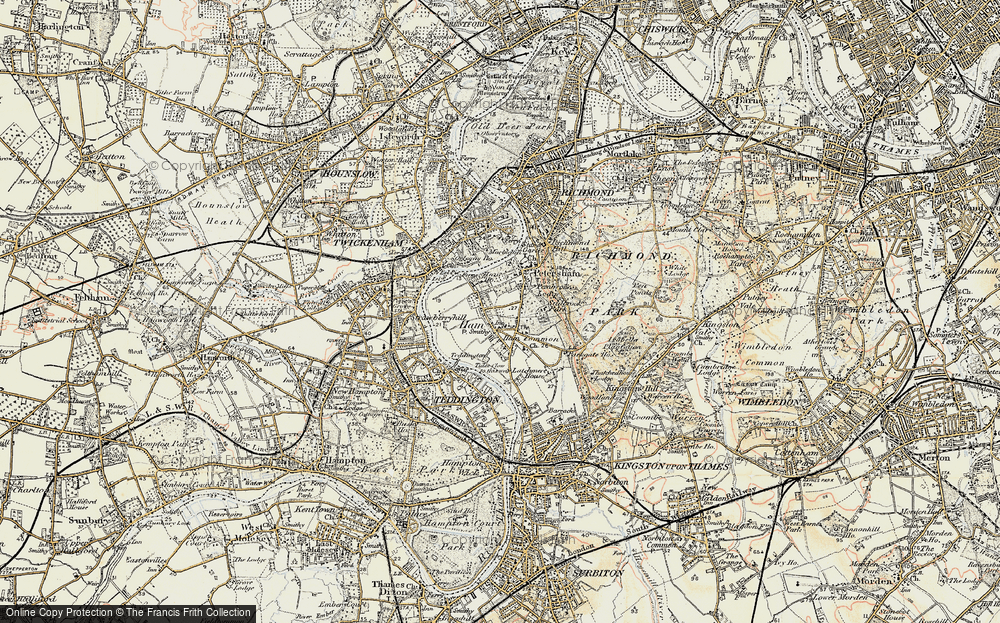 Old Map of Ham, 1897-1909 in 1897-1909