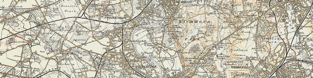 Old map of Ham in 1897-1909