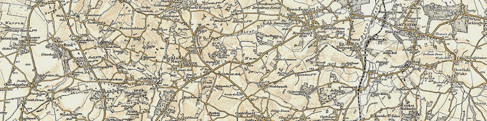 Old map of Ham in 1898-1899
