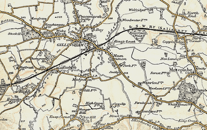 Old map of Ham Common in 1897-1909