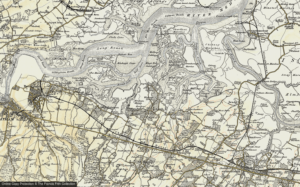 Old Map of Historic Map covering Bayford in 1897-1898