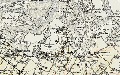 Old map of Bishop Ooze in 1897-1898