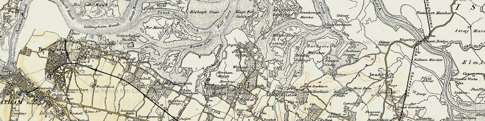 Old map of Ham Green in 1897-1898