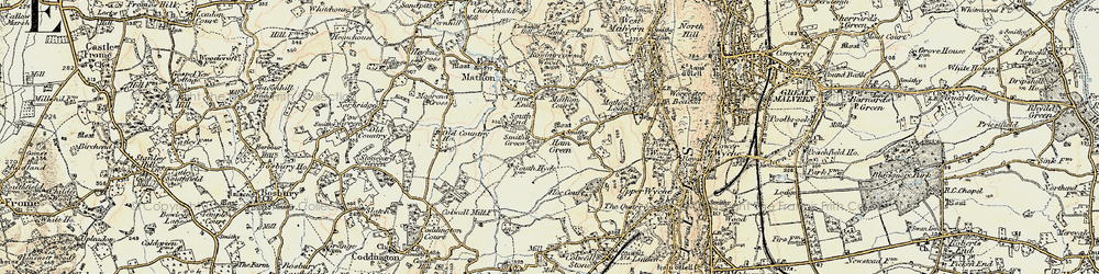 Old map of Ham Green in 1899-1901