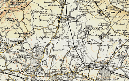 Old map of Ham Hill in 1897-1898
