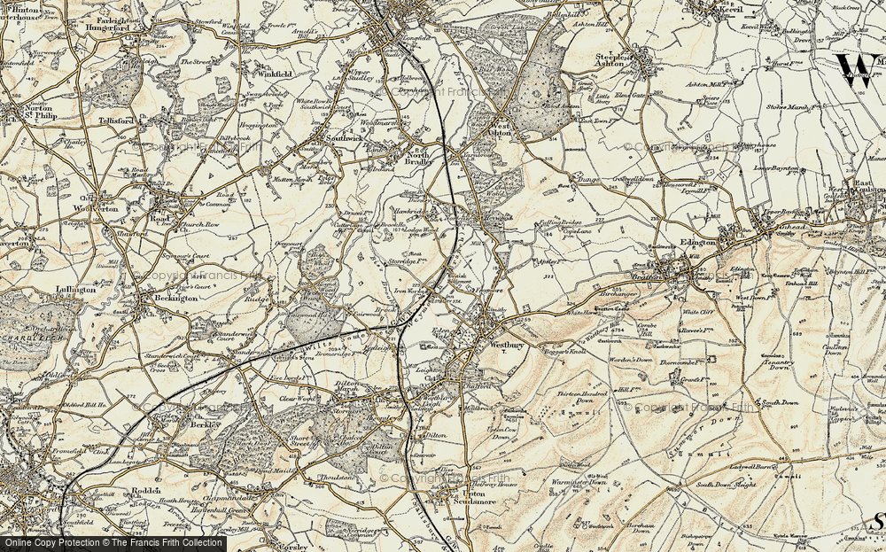 Old Map of Historic Map covering Biss Brook in 1898-1899