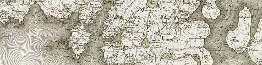 Old map of Burn of Eelawater in 1912