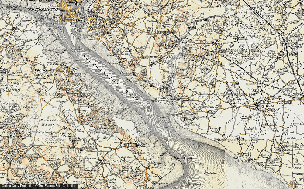Old Map of Hamble-le-Rice, 1897-1909 in 1897-1909
