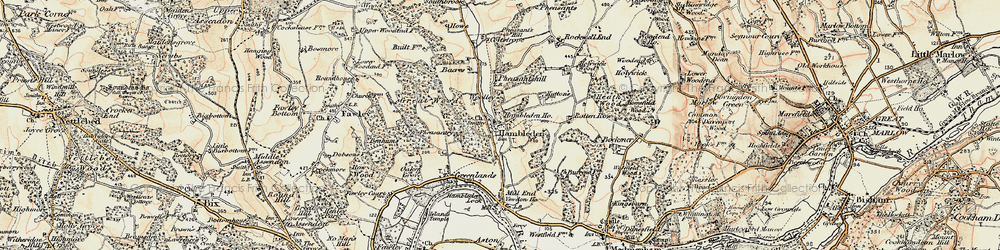 Old map of Hambleden in 1897-1898