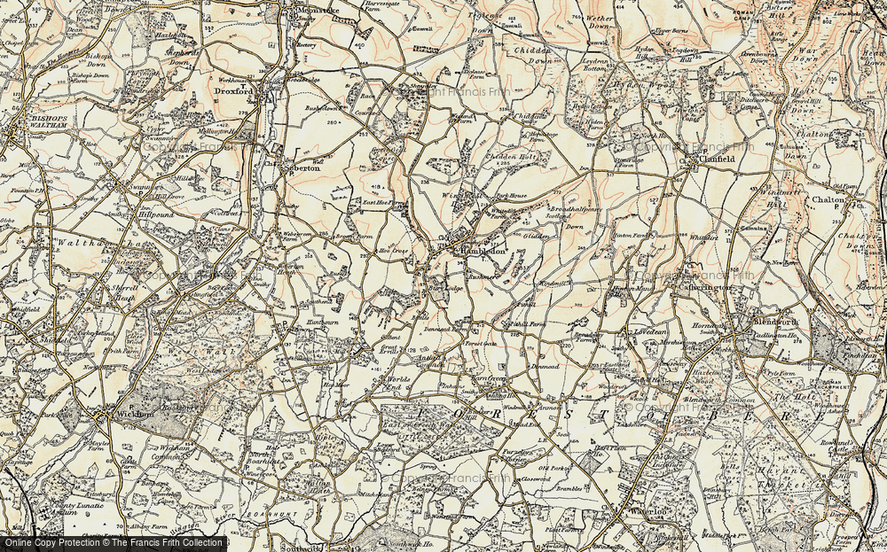 Old Map of Historic Map covering Bury Lodge in 1897-1900