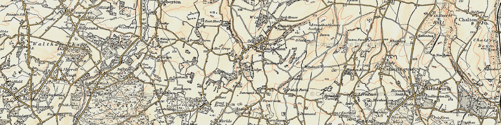 Old map of Hambledon in 1897-1900