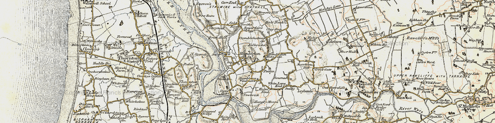 Old map of Hambleton in 1903-1904