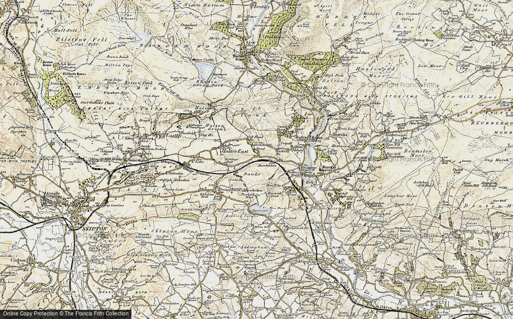 Old Map of Historic Map covering Barden Scale in 1903-1904