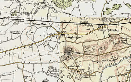 Old map of Gateforth Hall in 1903