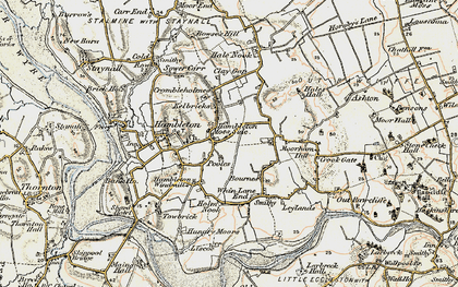 Old map of Hambleton Moss Side in 1903-1904