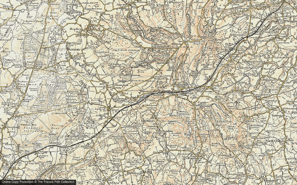 Old Map of Historic Map covering Bramshott Common in 1897-1900