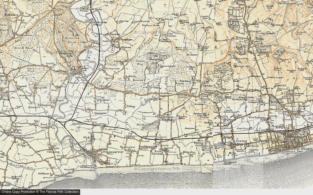 Old Map of Historic Map covering Angmering Park in 1897-1899